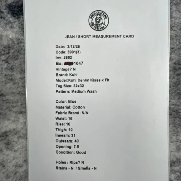 Kuhl Mens 32x32 Denim Klassik Fit Jeans Medium Wash Blue Outdoor Utility Pants - Picture 3 of 12